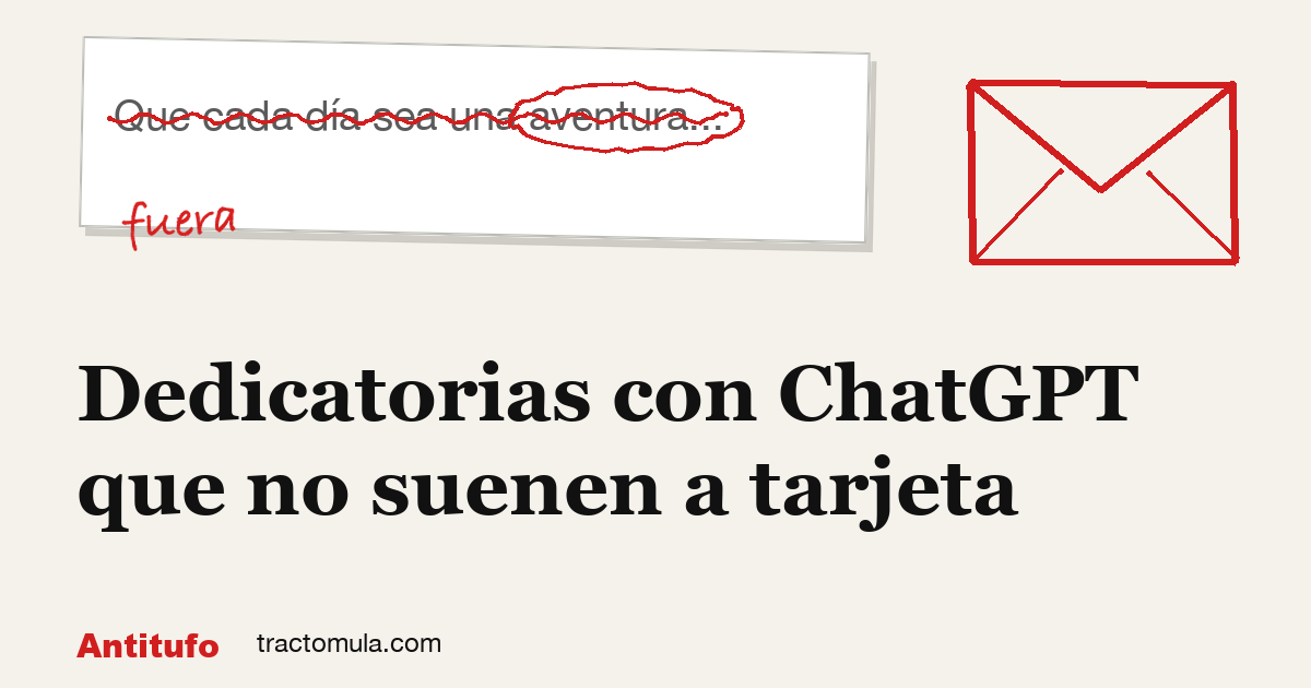 Dedicatorias con ChatGPT que no suenen a tarjeta. Guía de Tractomula.