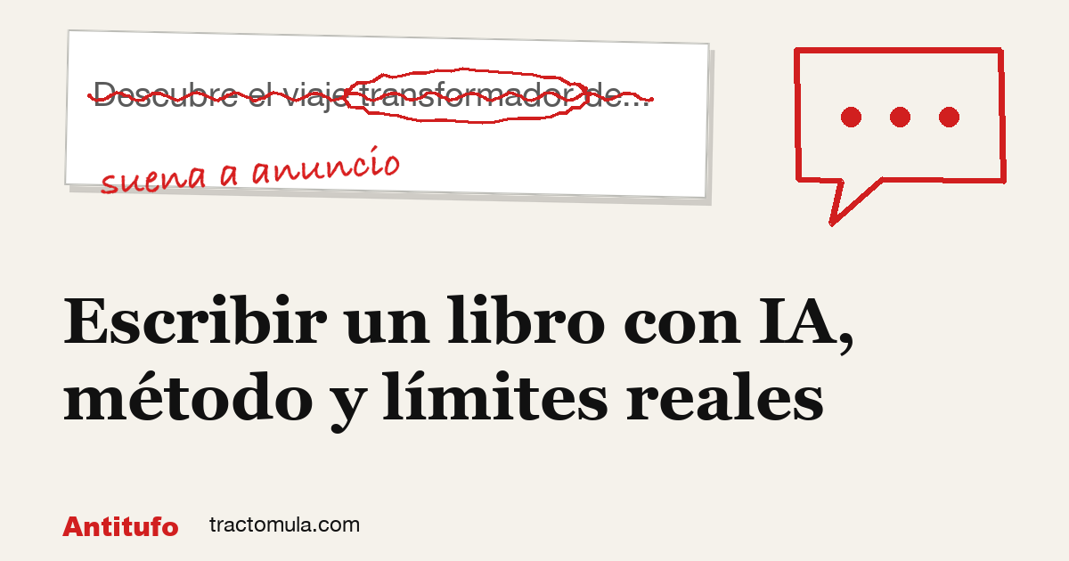 Escribir un libro con IA, método y límites reales. Guía de Tractomula.